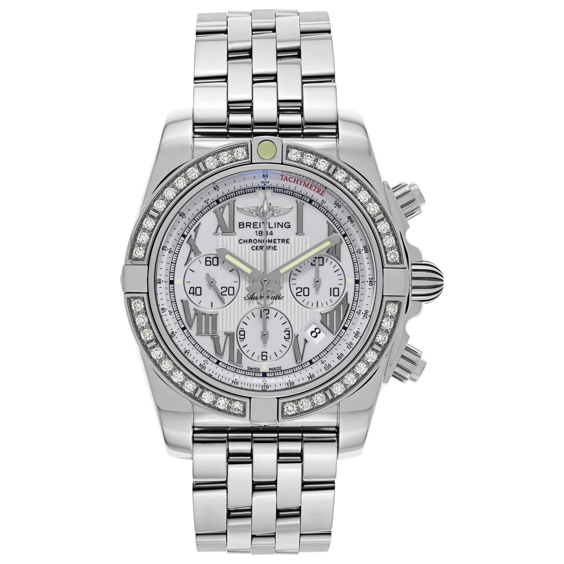 Front view of Breitling Chronomat Men's Automatic Watch AB011053-A690-375A