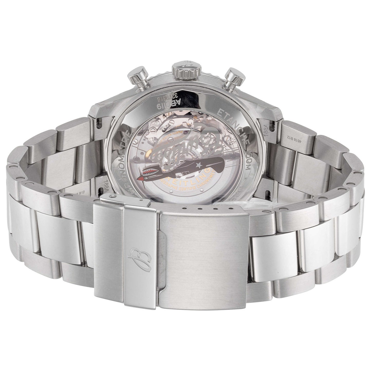 Back view of Breitling Aviator 8 Men's Automatic Watch AB01192A1L1A1