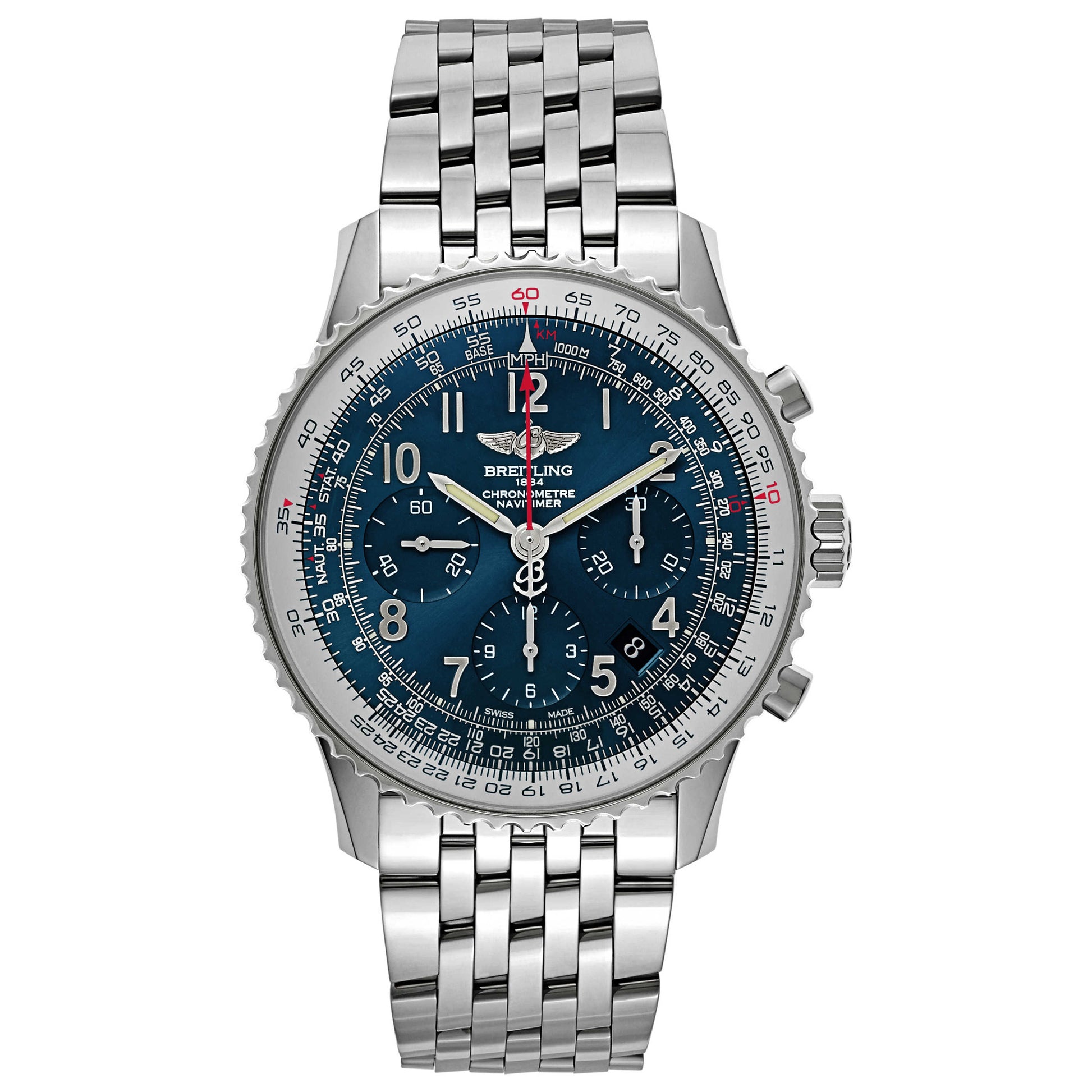 Front view of Breitling Navitimer Men's Automatic Watch AB0121C4-C920-447A