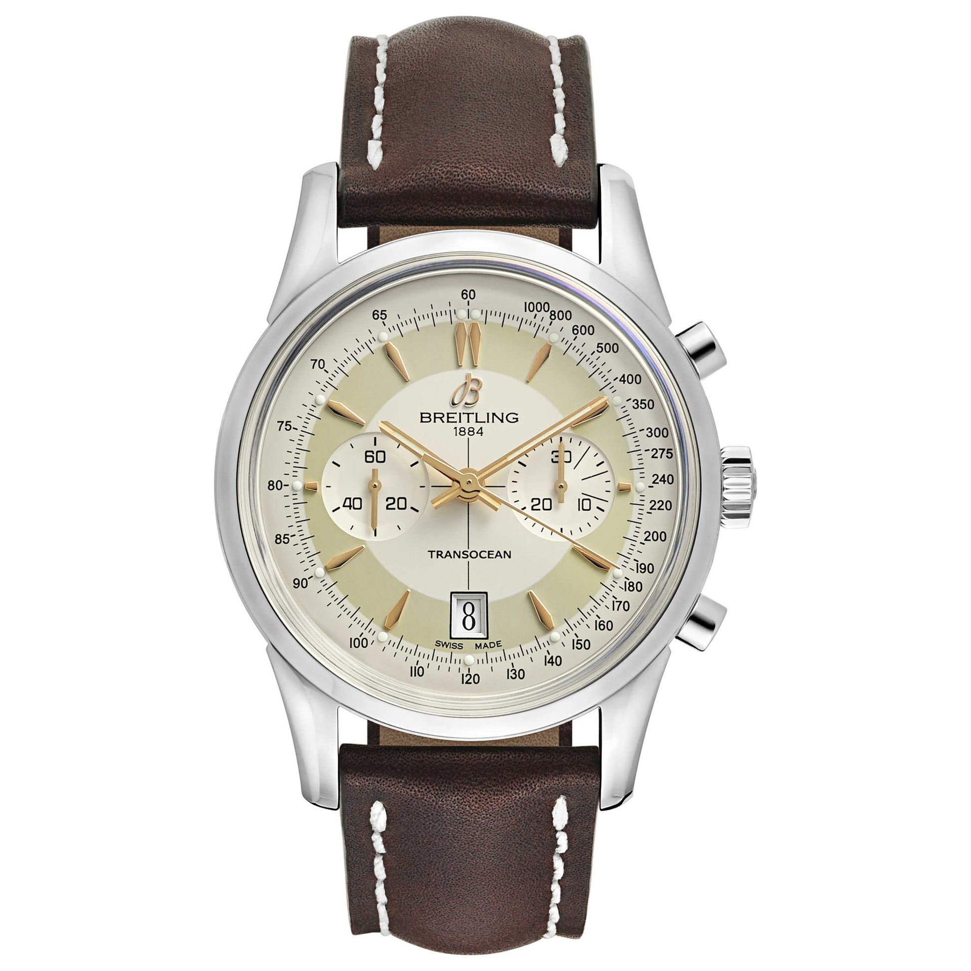 Front view of Breitling Transocean Men's Automatic Watch AB015412-G784-154A