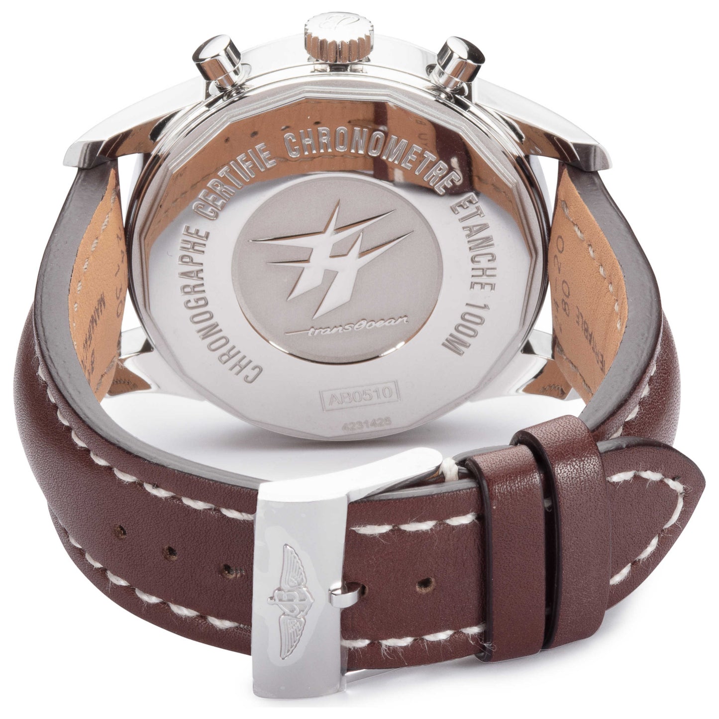 Back view of Breitling Transocean Men's Automatic Watch AB0510U0-A732-443X