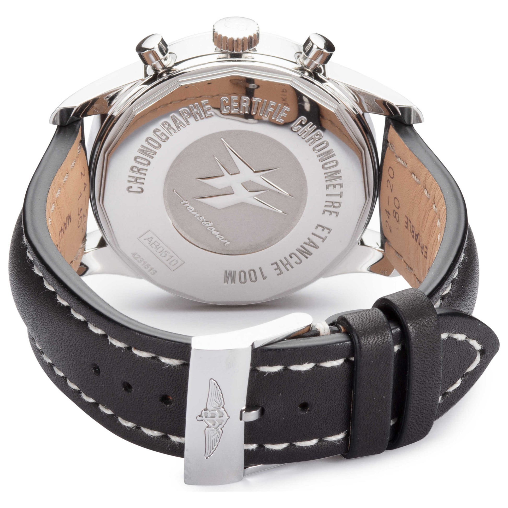 Back view of Breitling Transocean Men's Automatic Watch AB0510U4-BB62-441X