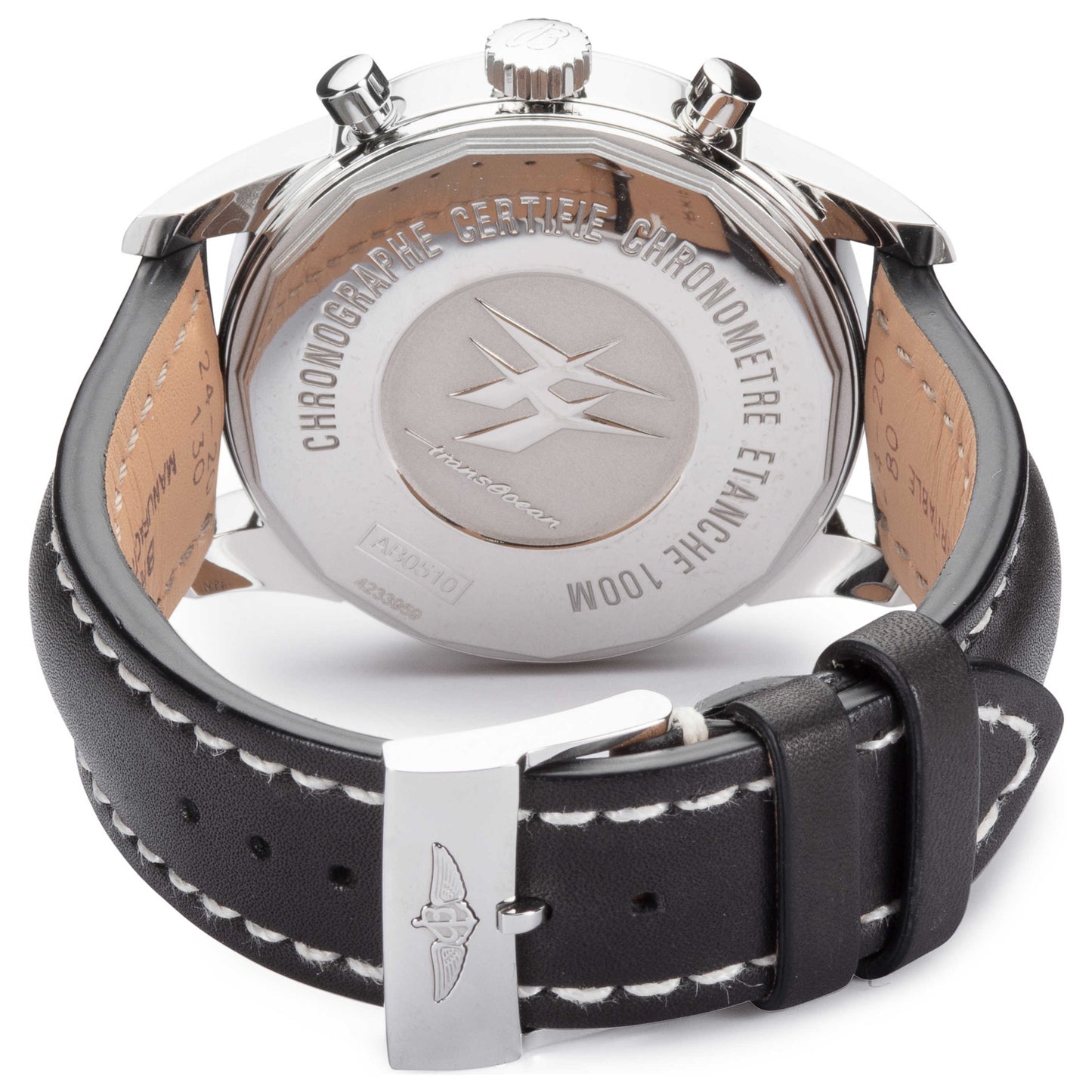 Back view of Breitling Transocean Men's Automatic Watch AB0510U4-BE84-441X