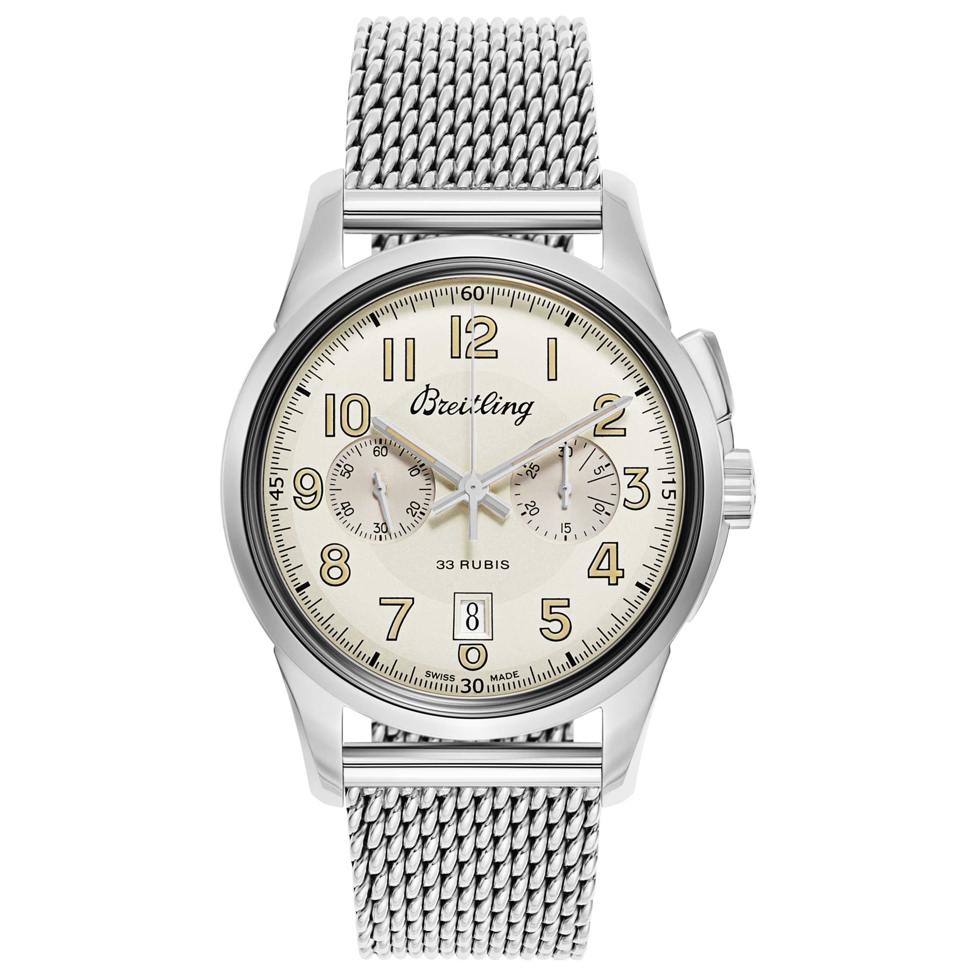 Front view of Breitling Transocean Men's Automatic Watch AB141112-G799-154A