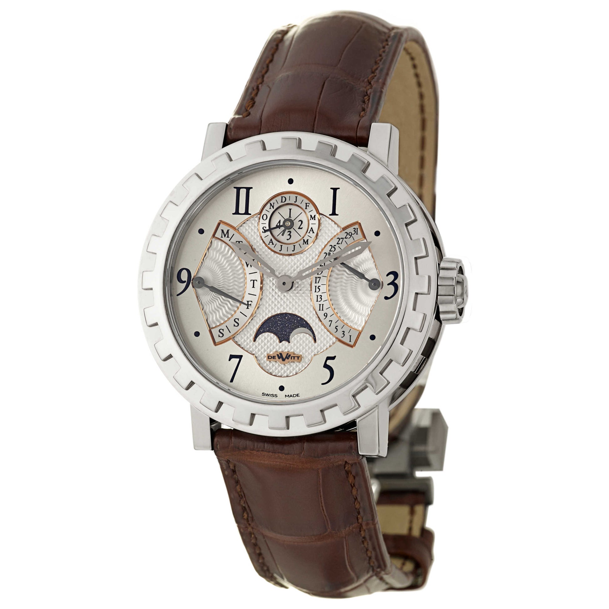 Front view of DeWitt Academia Men's Automatic Watch AC-7001-48-M702