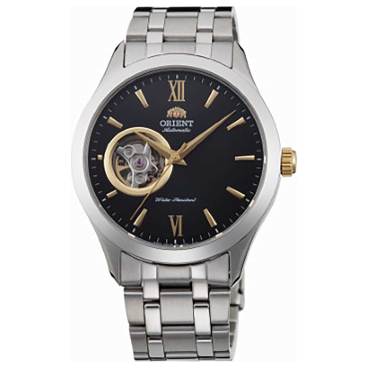 Front view of Orient Contemporary Open Heart Men's Automatic Watch AG03002B