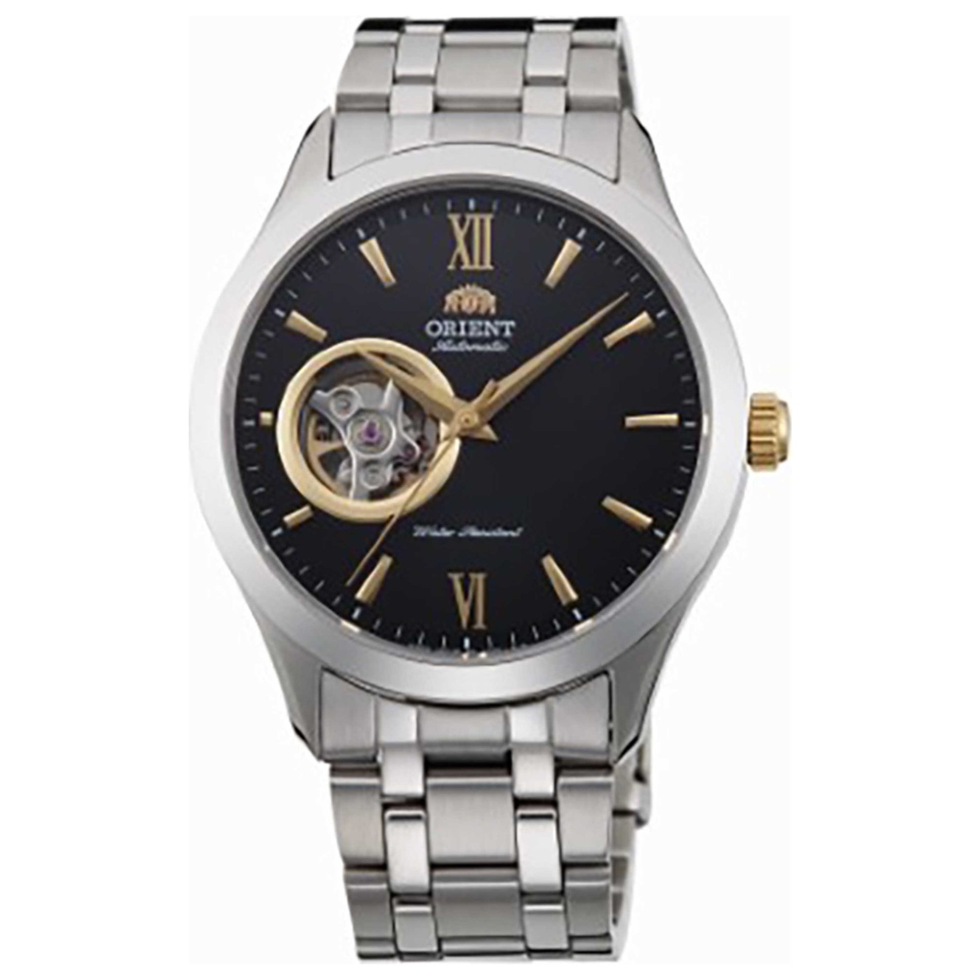 Front view of Orient Contemporary Open Heart Men's Automatic Watch AG03002B