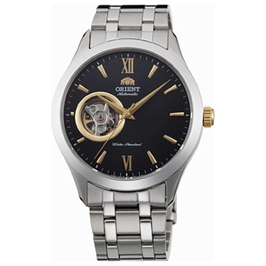 Front view of Orient Contemporary Open Heart Men's Automatic Watch AG03002B