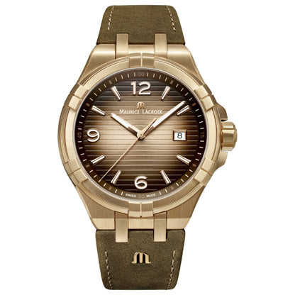 Front view of Maurice Lacroix Aikon Men's Swiss Quartz (Battery-Powered) Watch AI1028-BRZ01-720-1