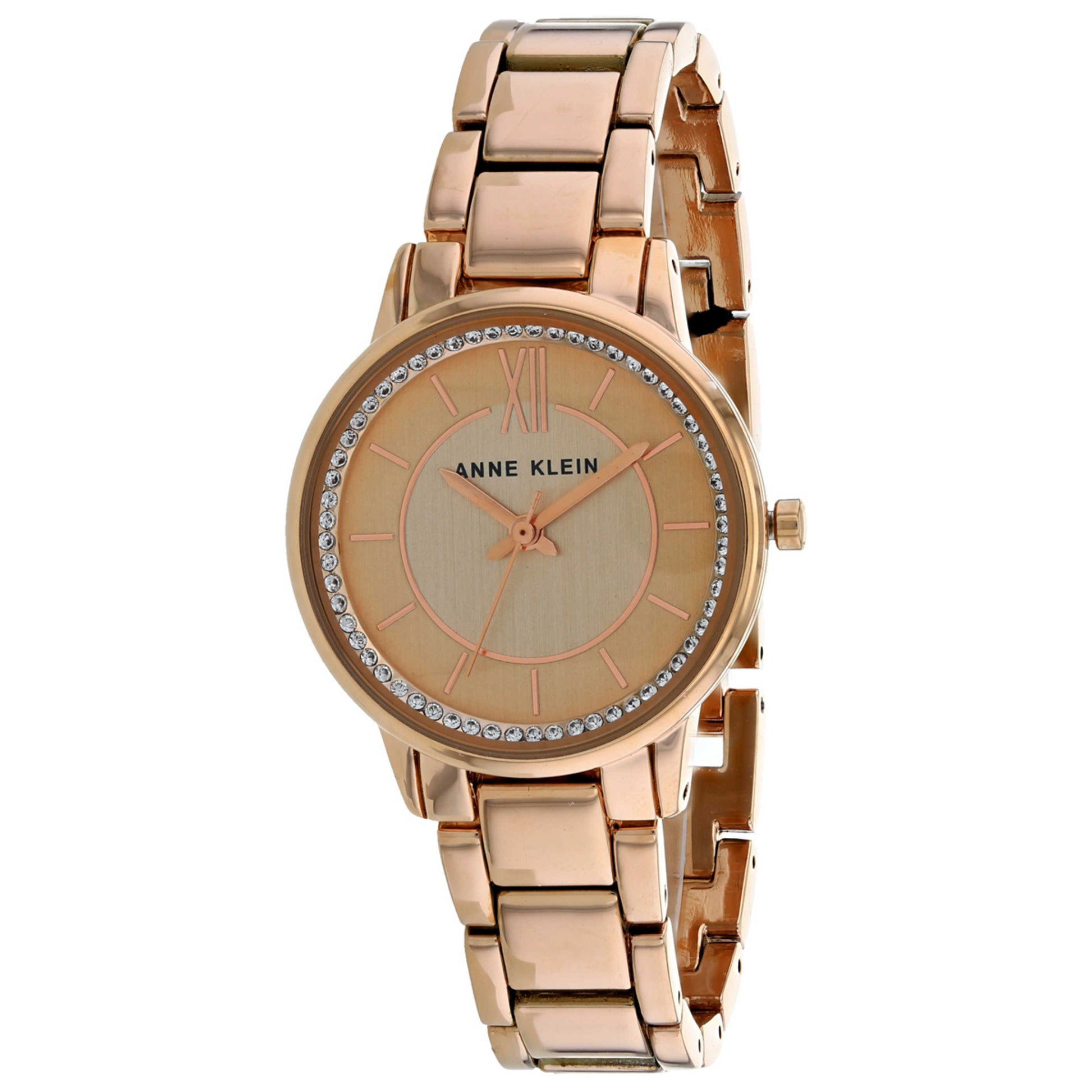 Front view of Anne Klein Swarvoski Crystal Women's Quartz Watch AK-3520RGST