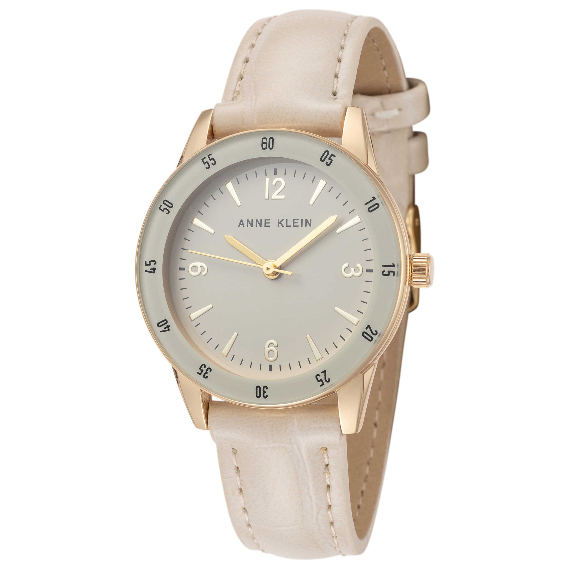 Front view of Anne Klein Coco Grain Women's Quartz Watch AK-3706GPTN