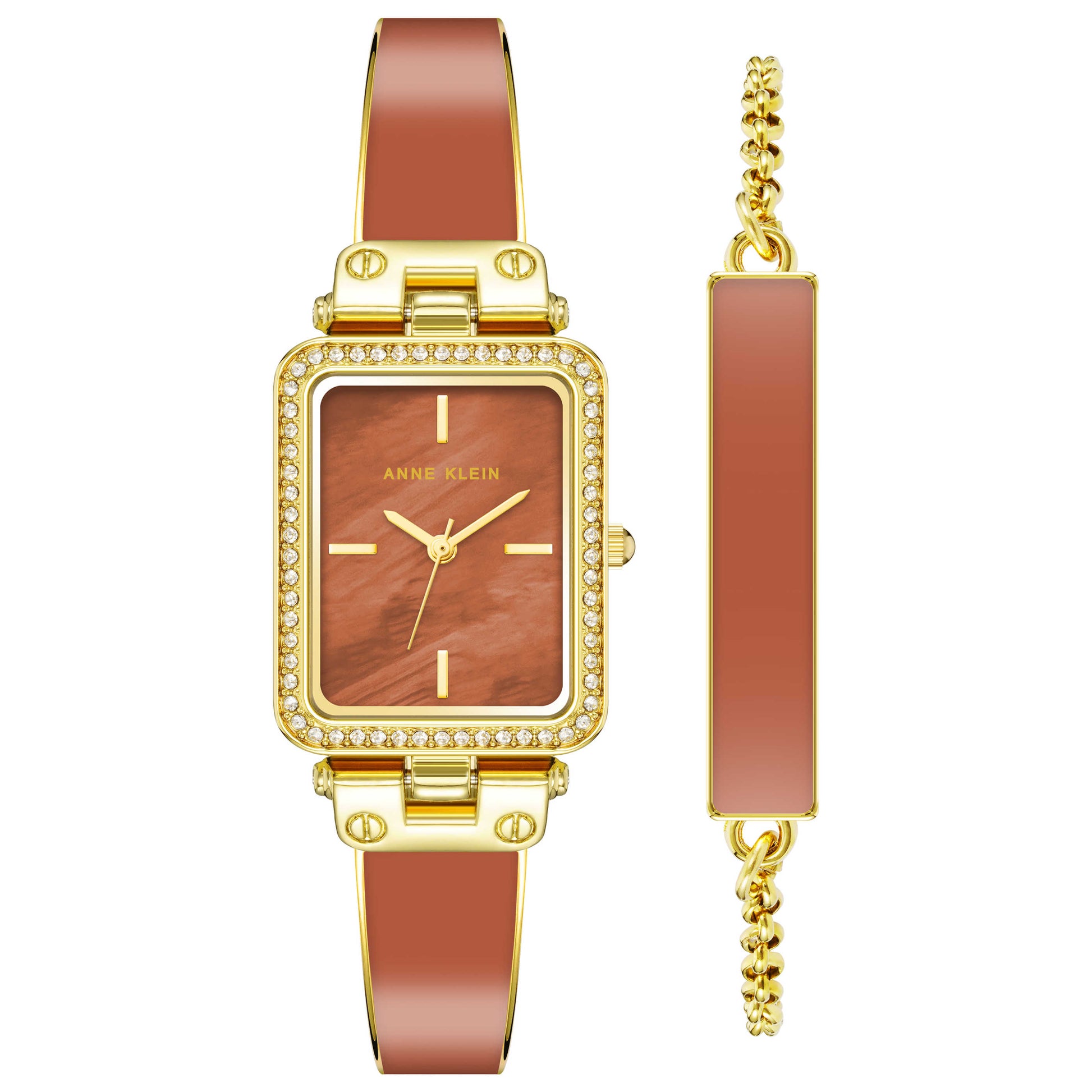 Front view of Anne Klein Women's Quartz AK-3898RUST