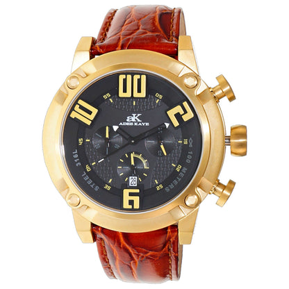 Front view of Adee Kaye Men's Quartz Watch AK7280-MG-RDO