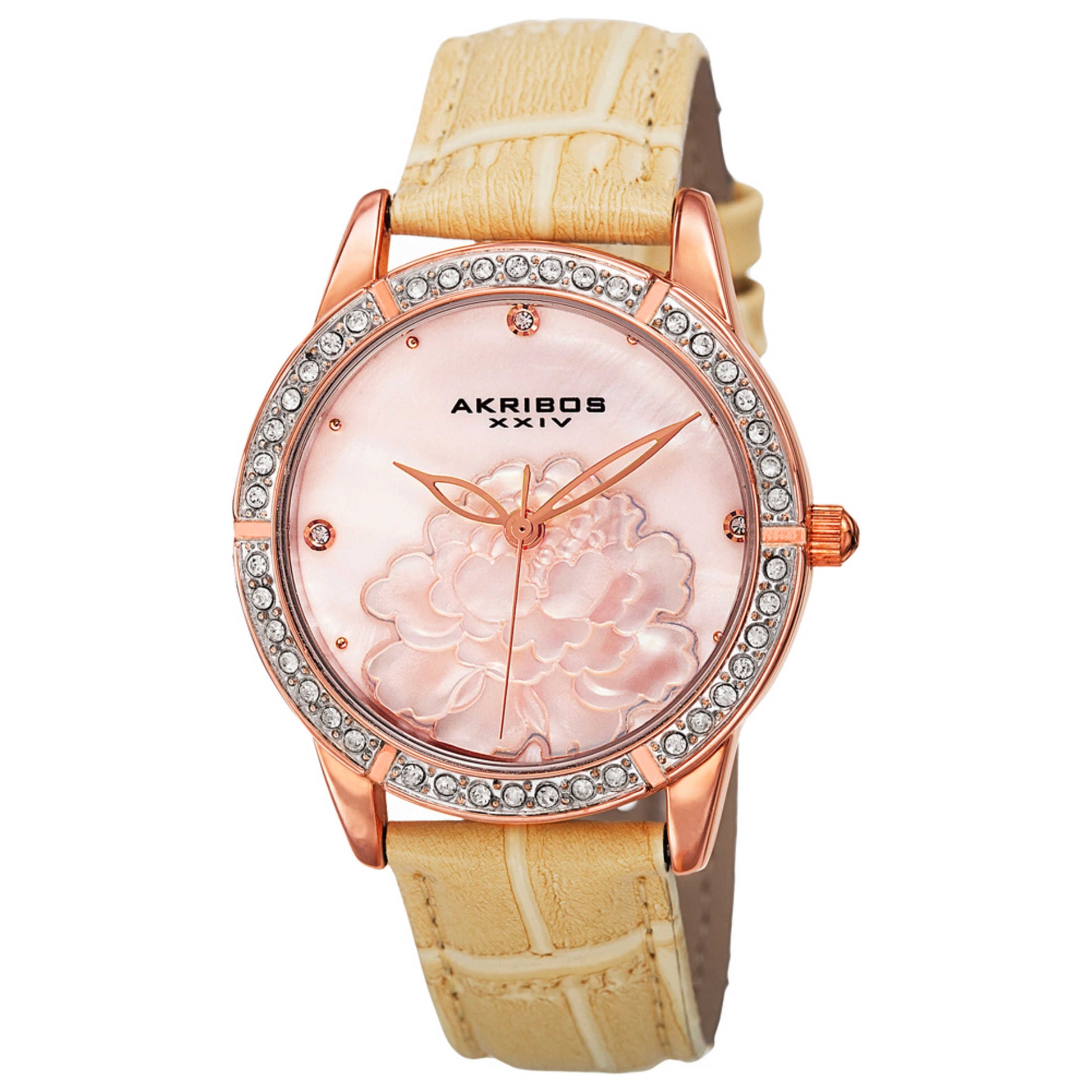 Front view of Akribos Xxiv Women's Quartz Watch AK805RG
