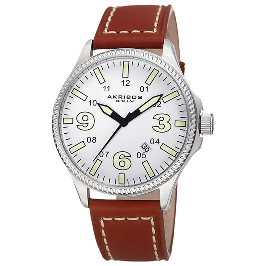 Front view of Akribos Xxiv Men's Quartz Watch AK833SSBR