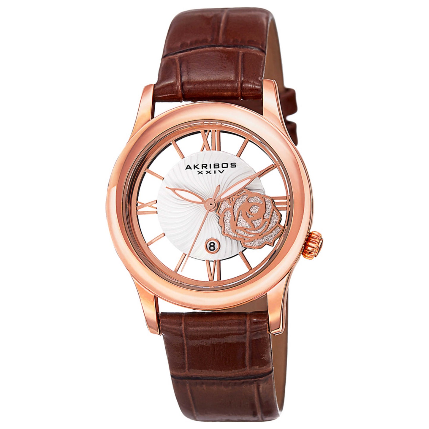 Front view of Akribos Xxiv Women's Quartz Watch AK837RGBR