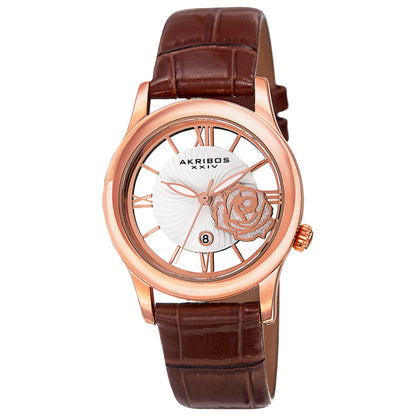 Front view of Akribos Xxiv Women's Quartz Watch AK837RGBR