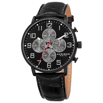 Front view of Akribos Xxiv Men's Quartz Watch AK854BK