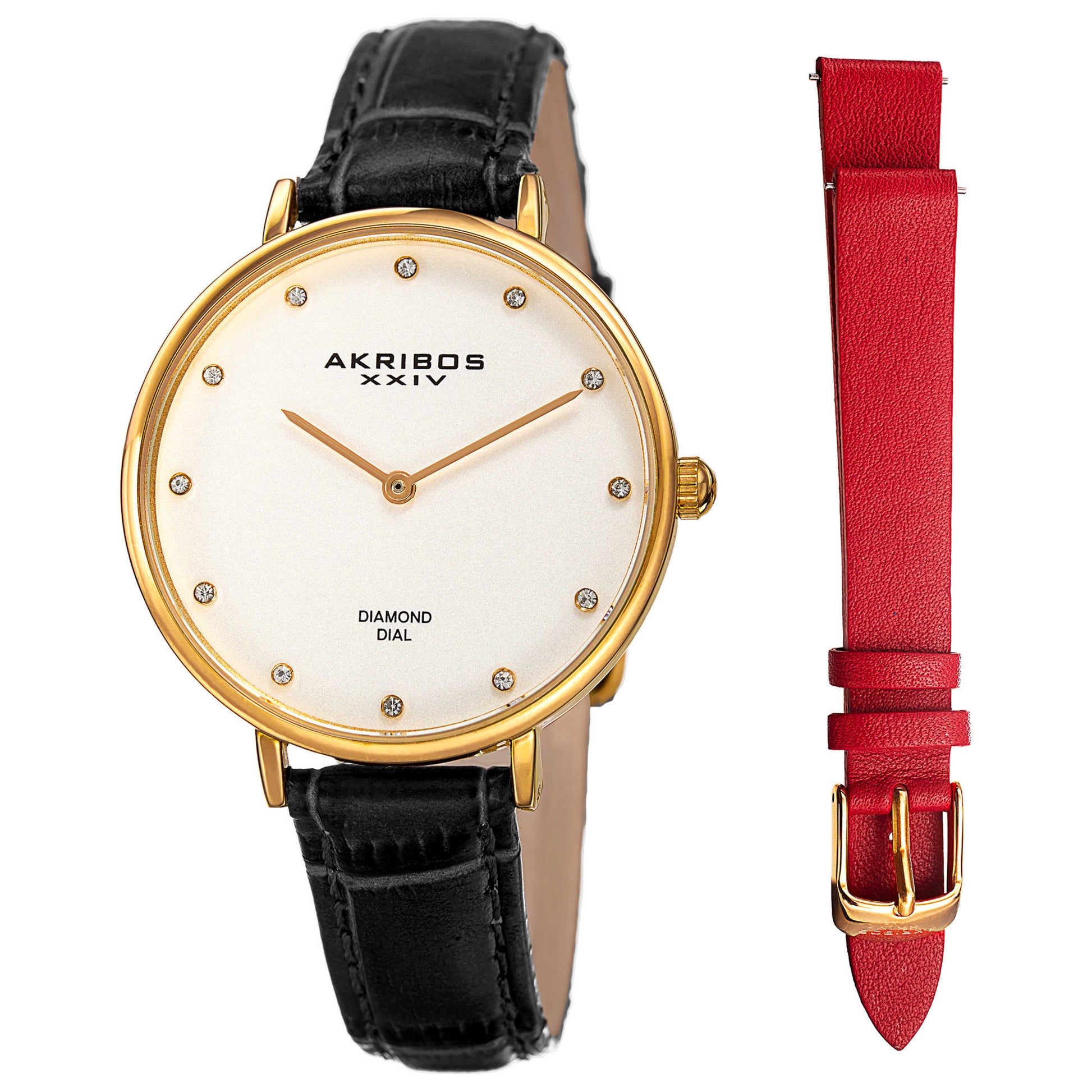 Front view of Akribos Xxiv Classic Women's Quartz Watch AK933YG-BX