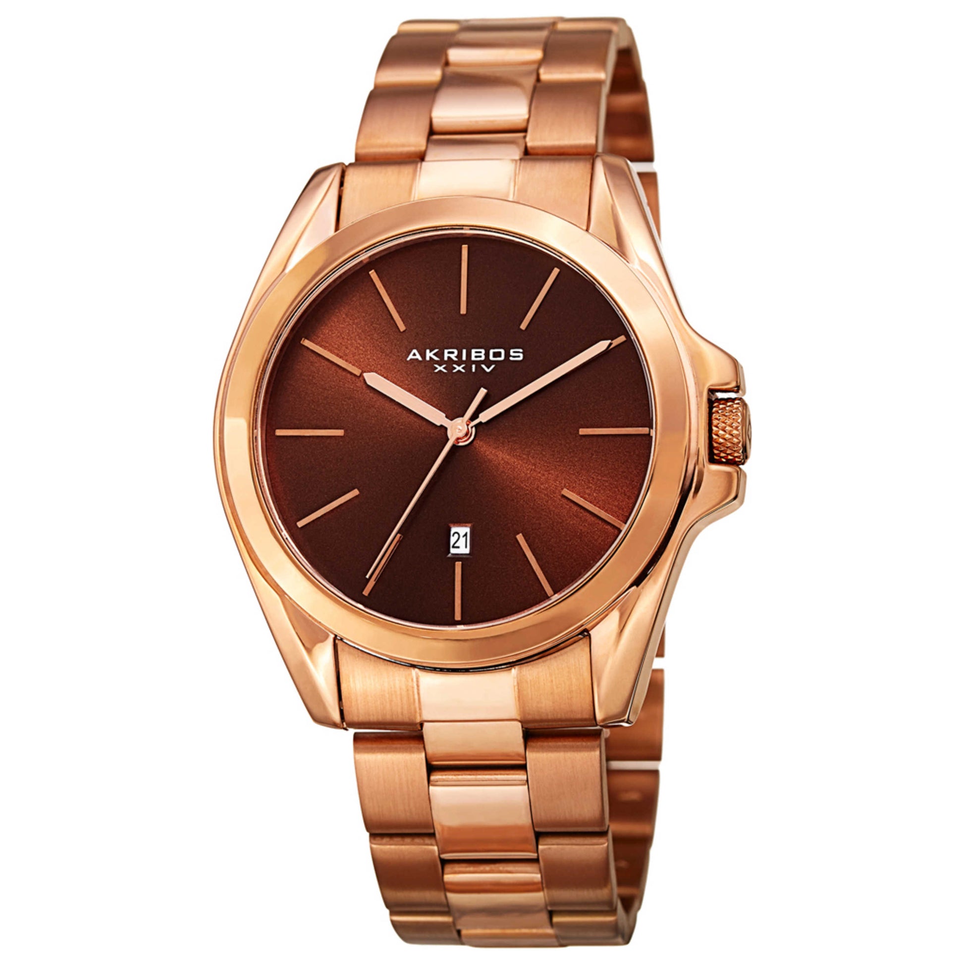 Front view of Akribos Xxiv Classic Unisex Quartz Watch AK948RGBR