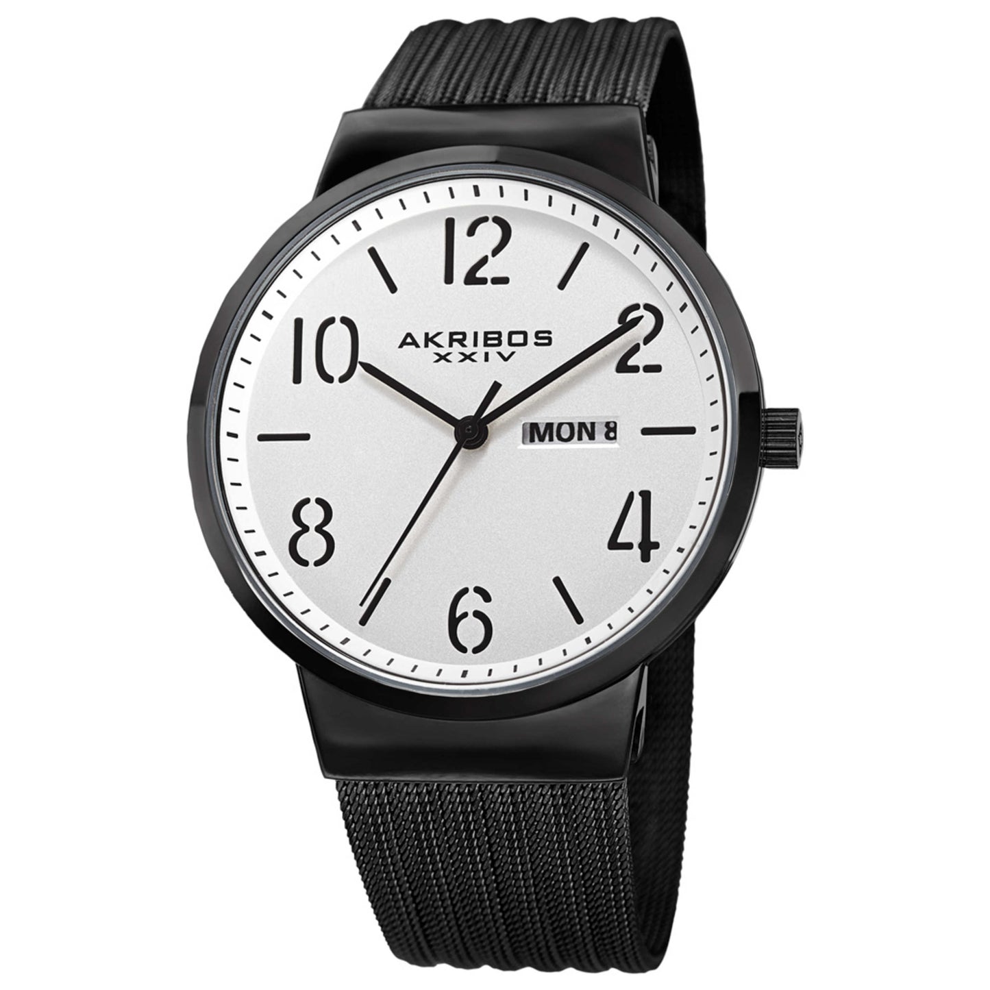 Front view of Akribos Xxiv Men's Quartz Watch AK996BK