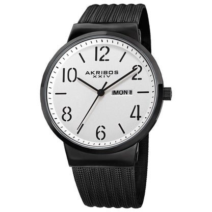 Front view of Akribos Xxiv Men's Quartz Watch AK996BK