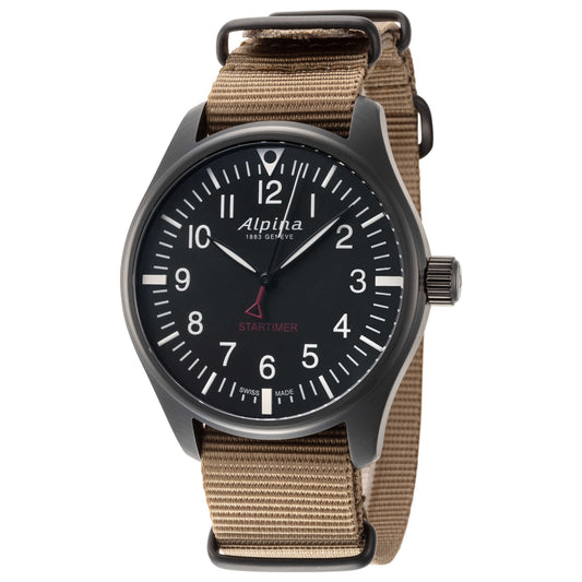 Front view of Alpina Startimer Pilot Men's Quartz Watch AL-235B4FBS6