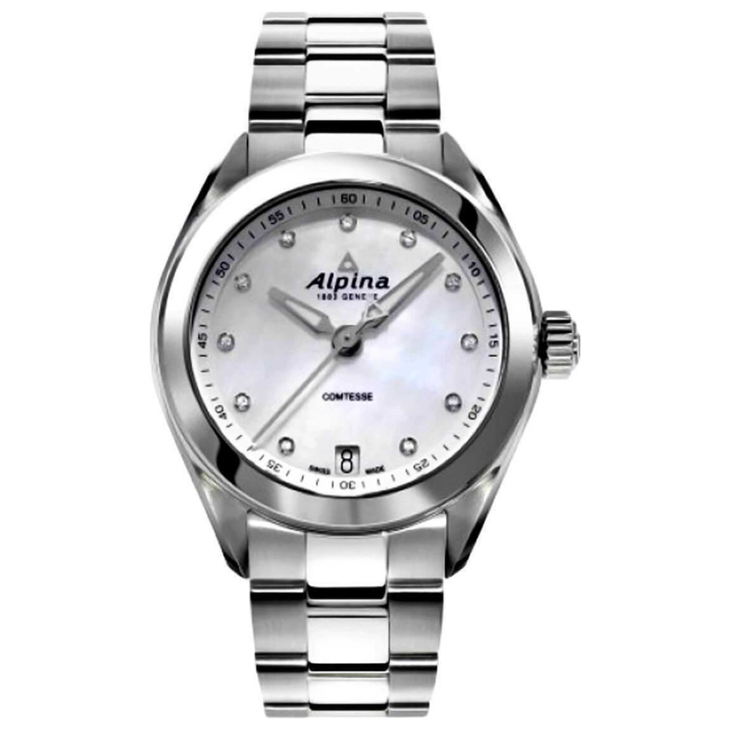 Front view of Alpina Comtesse Women's Quartz Watch AL-240MPWD2C6B