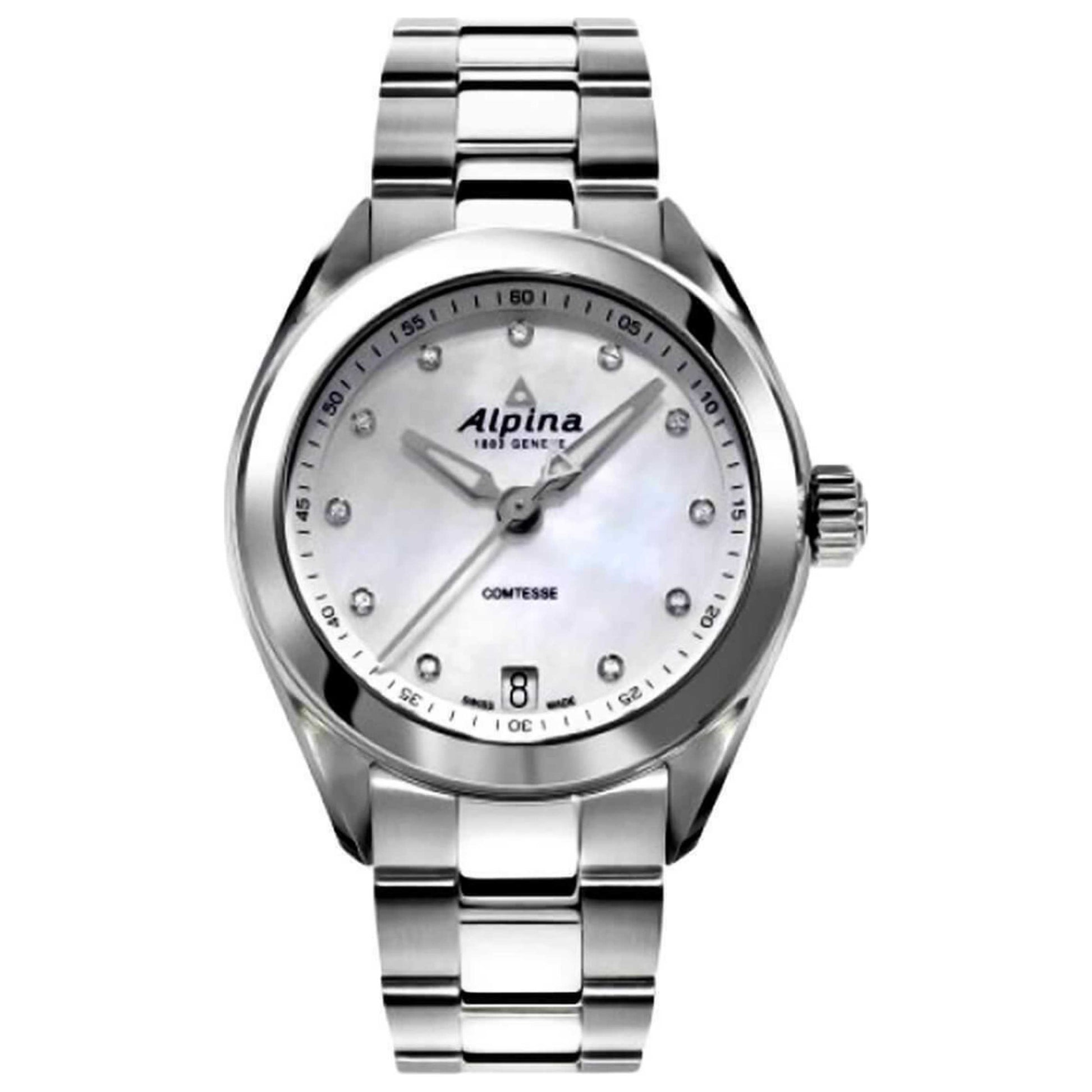 Front view of Alpina Comtesse Women's Quartz Watch AL-240MPWD2C6B