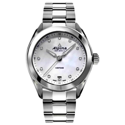 Front view of Alpina Comtesse Women's Quartz Watch AL-240MPWD2C6B