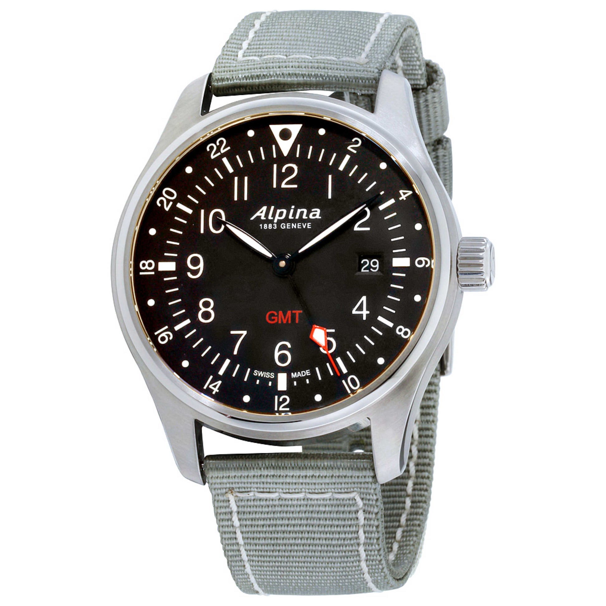 Front view of Alpina Startimer Pilot Men's Quartz Watch AL-247B4S6
