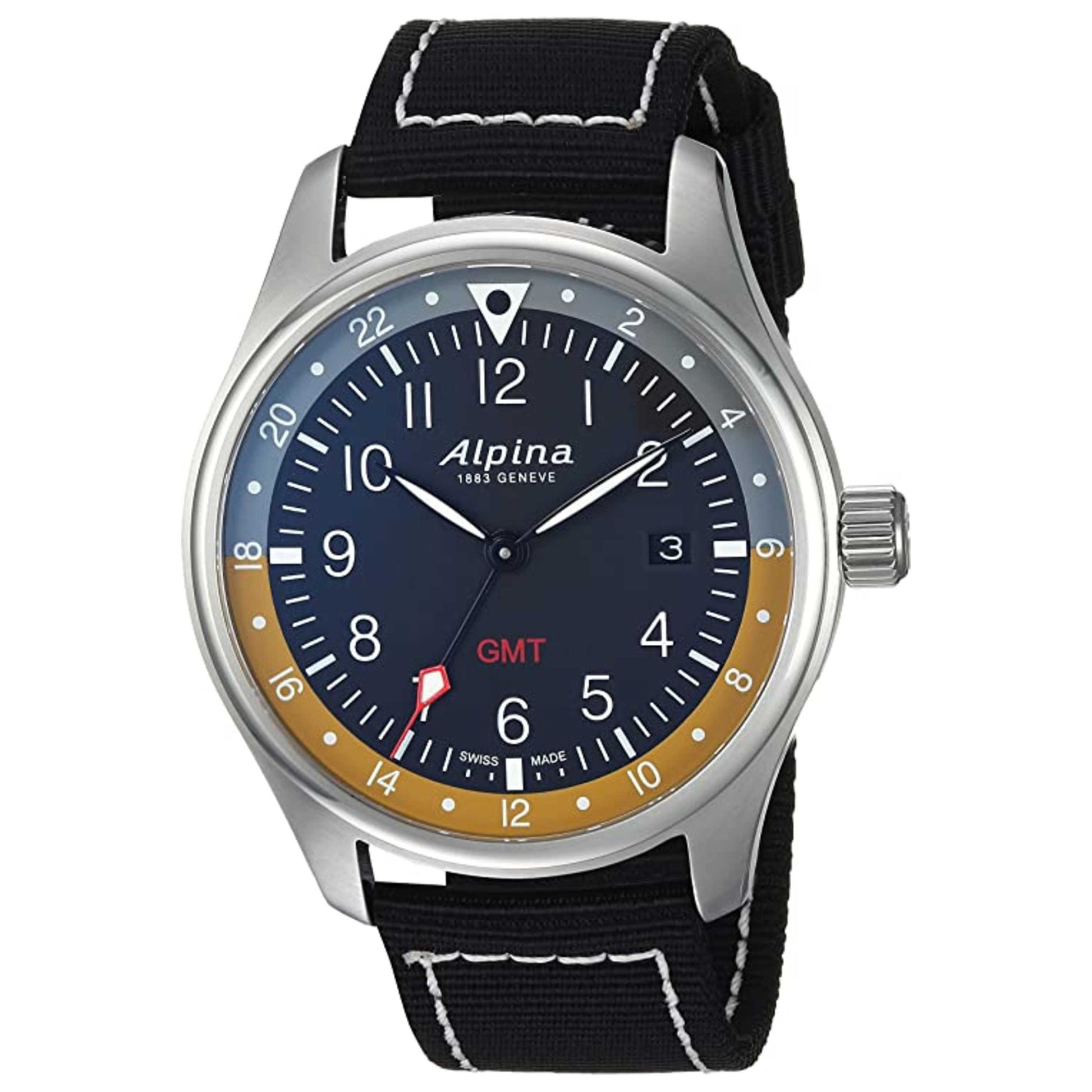Front view of Alpina Startimer Pilot Men's Quartz Watch AL-247BBG4S6