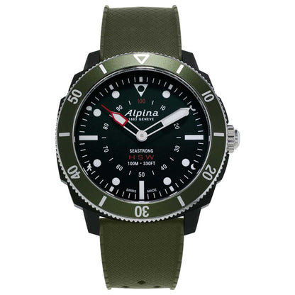 Front view of Alpina Seastrong Men's Quartz Watch AL-282LBGR4V6