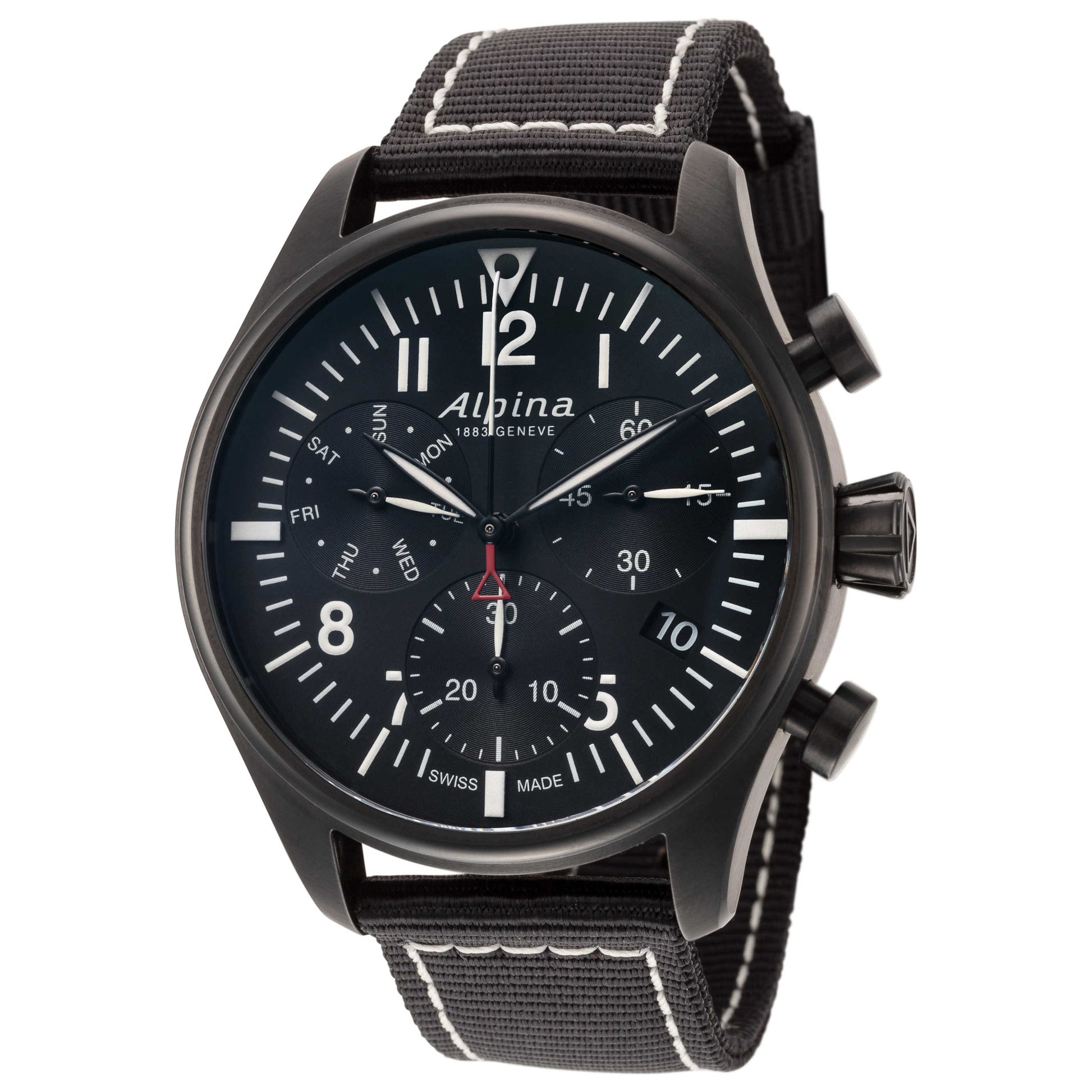 Front view of Alpina Startimer Pilot Men's Quartz Watch AL-371BB4FBS6