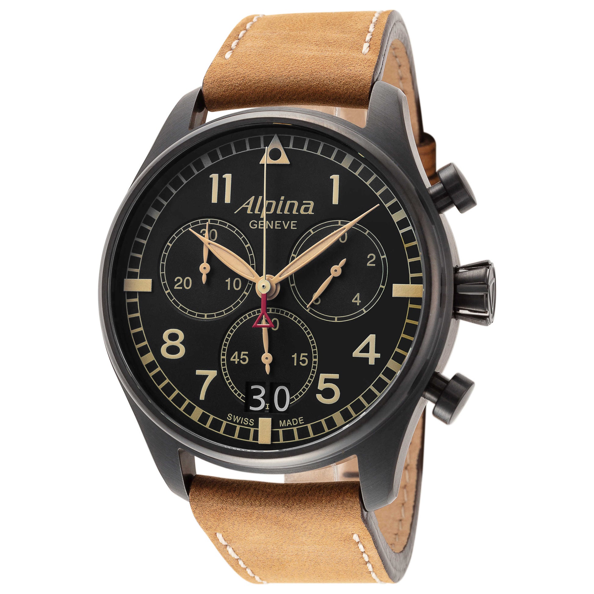 Front view of Alpina Startimer Pilot Men's Quartz Watch AL-372GR4FBS6