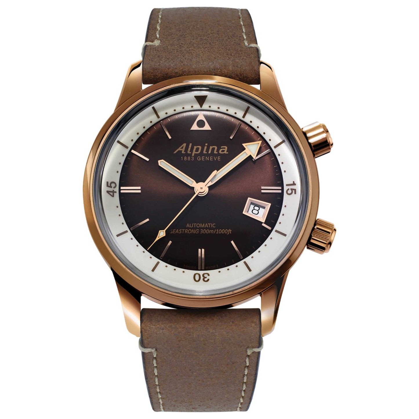 Front view of Alpina Seastrong Diver Heritage Men's Automatic Watch AL-525BRC4H4