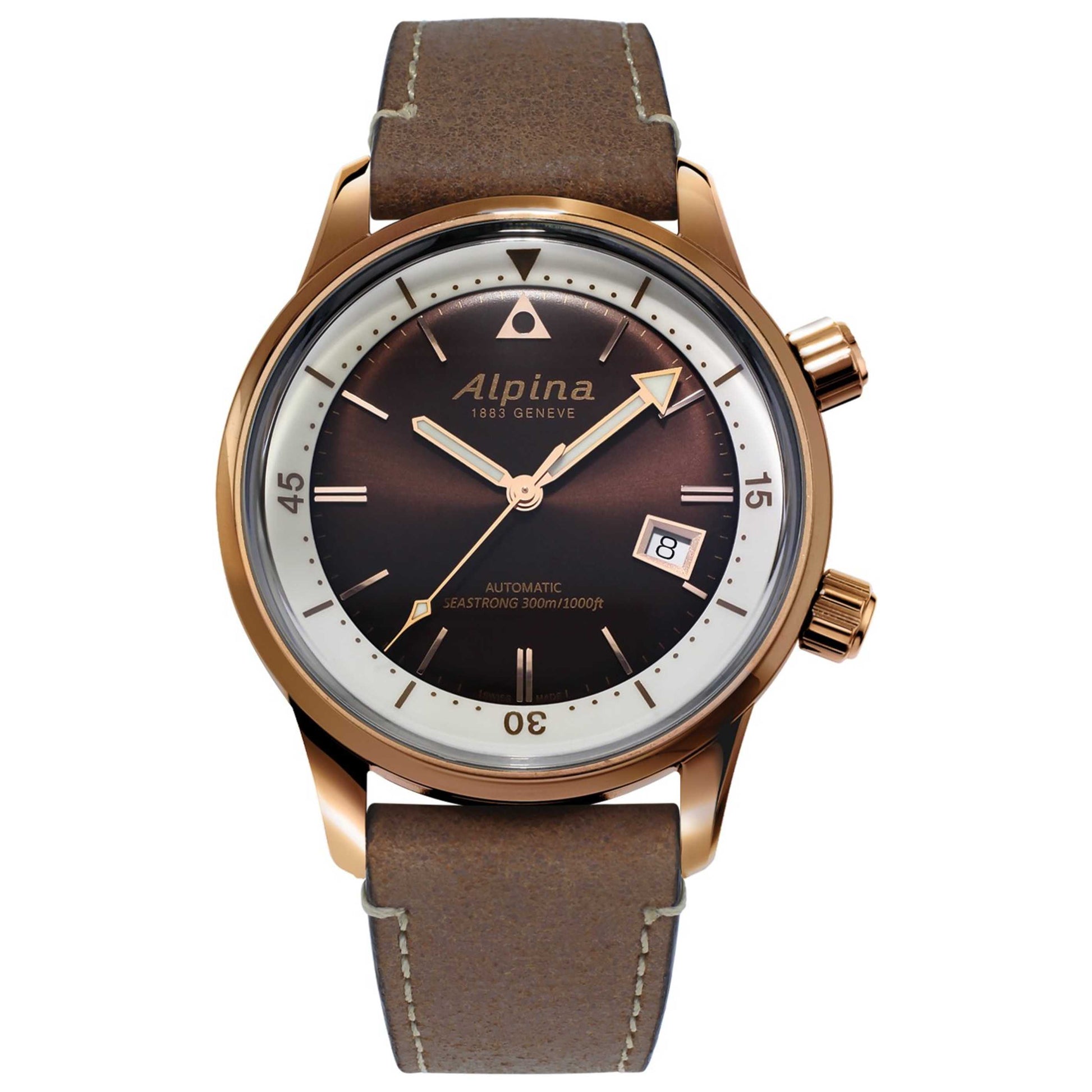 Front view of Alpina Seastrong Diver Heritage Men's Automatic Watch AL-525BRC4H4