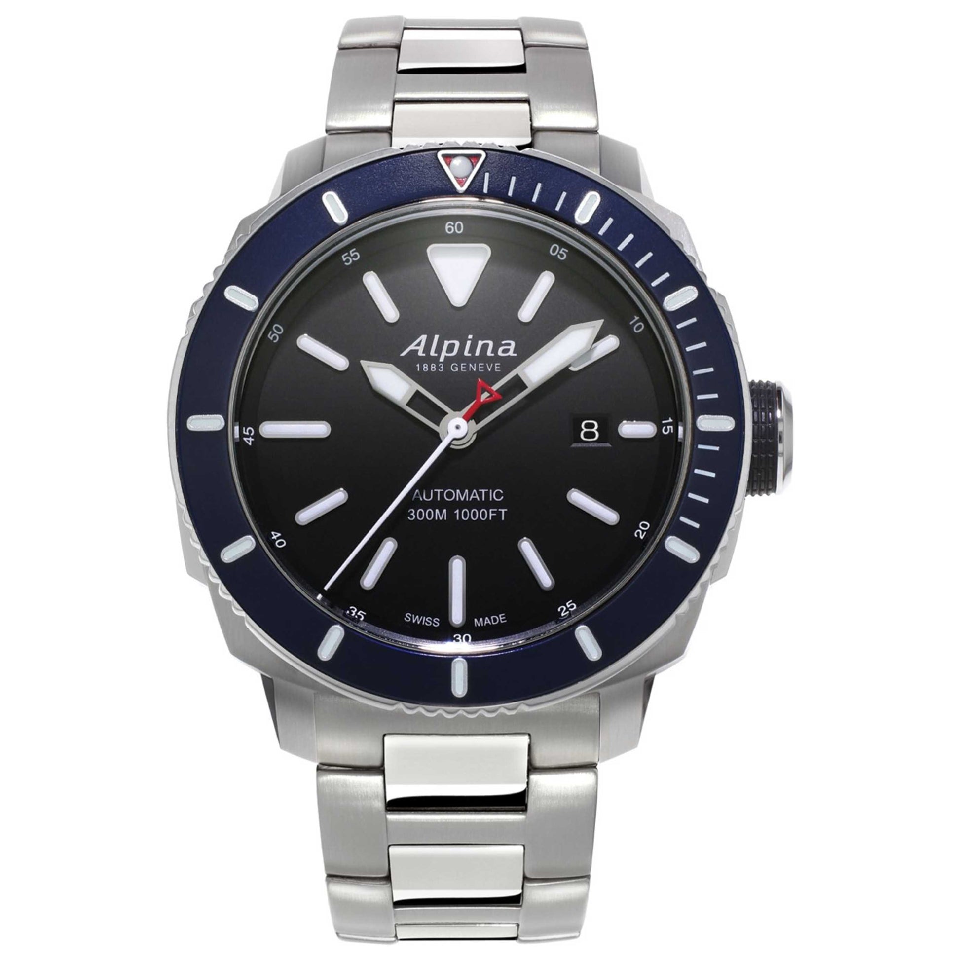 Front view of Alpina Seastrong Diver 300 Men's Automatic Watch AL-525LBN4V6B