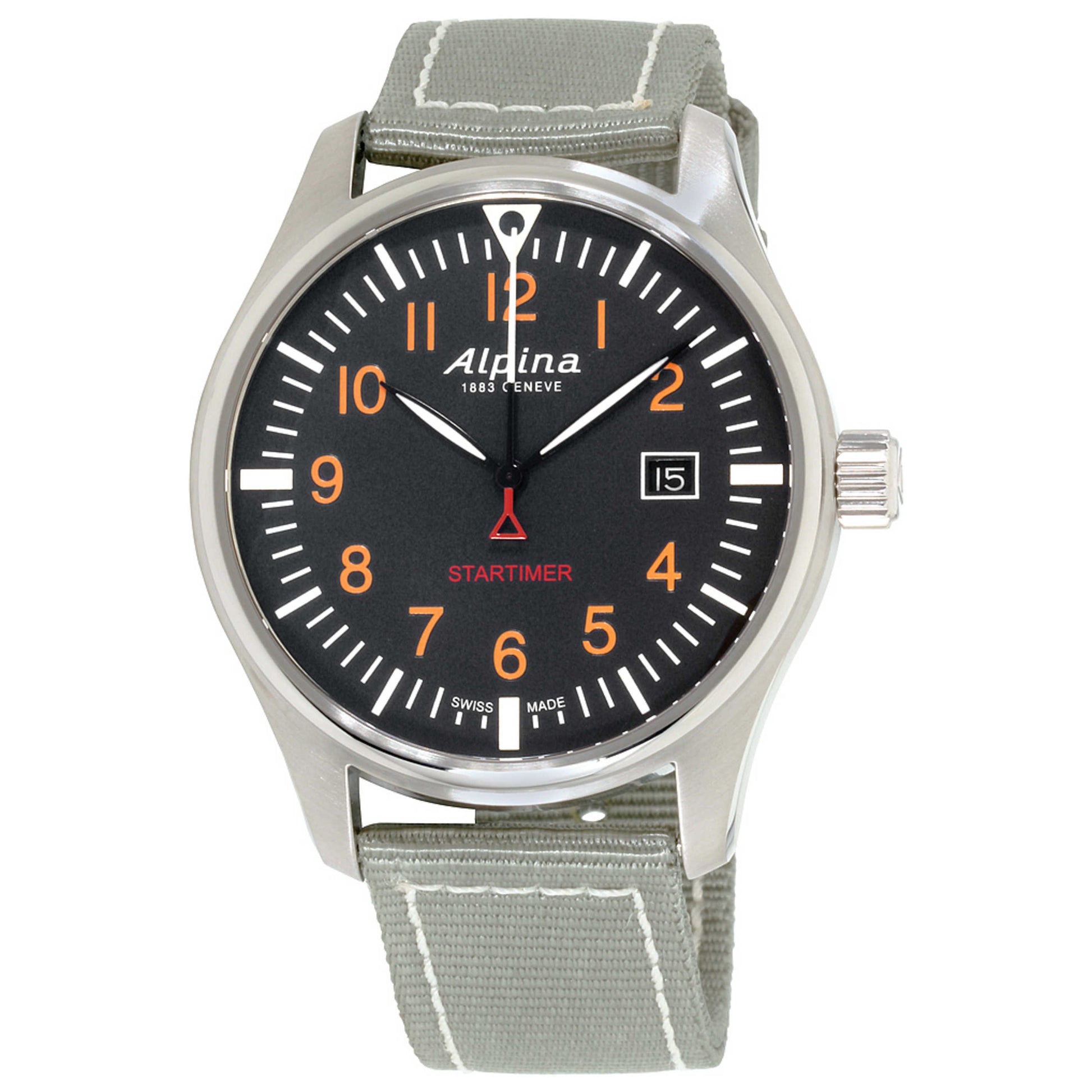 Front view of Alpina Startimer Men's Quartz Watch AL240GN4S6