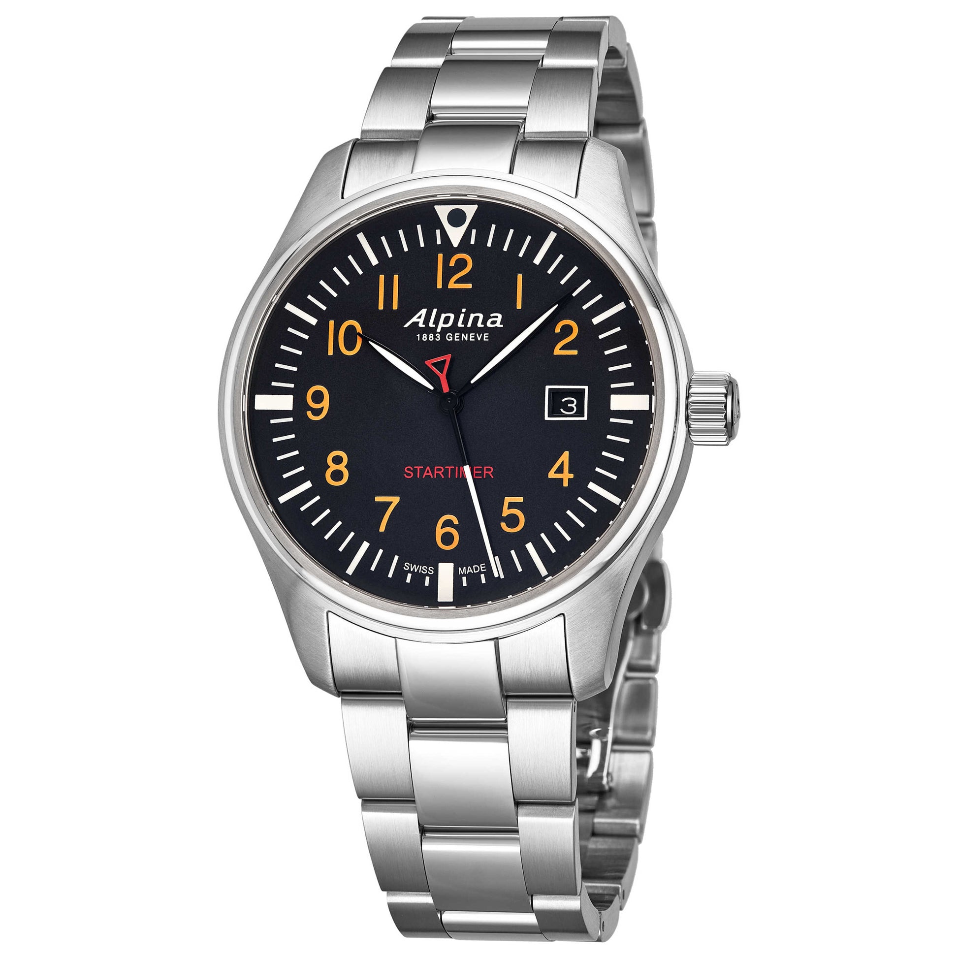 Front view of Alpina Startimer Pilot Men's Quartz Watch AL240N4S6B