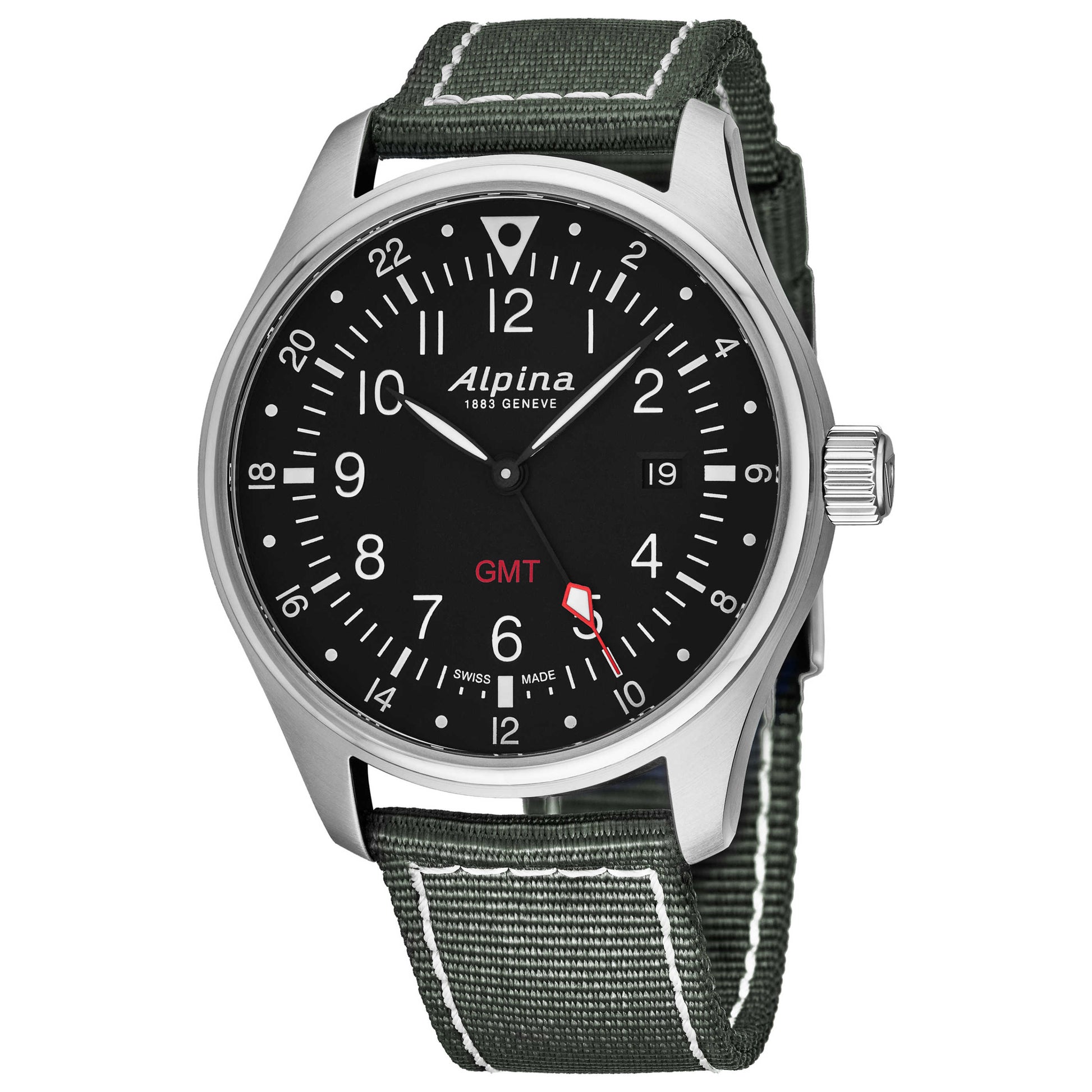 Front view of Alpina Startimer Pilot Men's Quartz Watch AL247B4S6