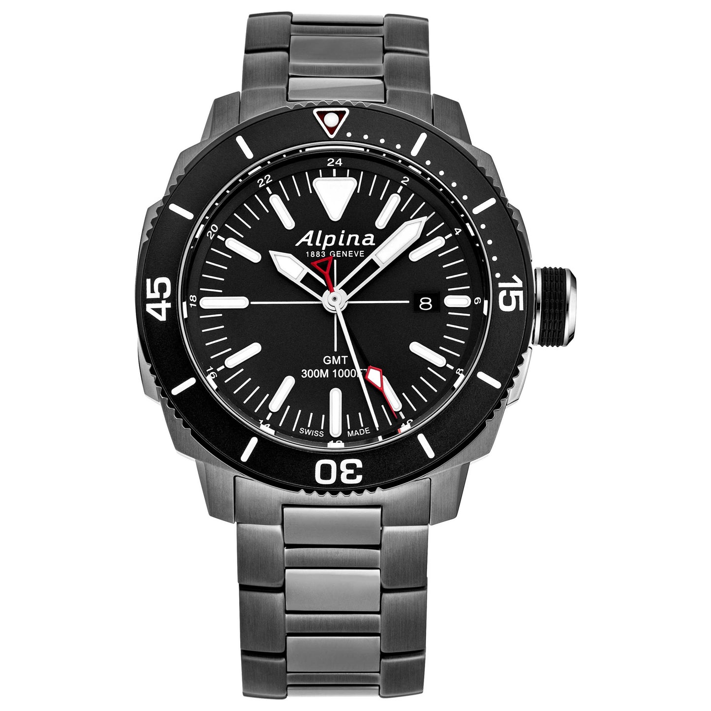 Front view of Alpina Seastrong Diver Men's Quartz Watch AL247LGG4TV6B