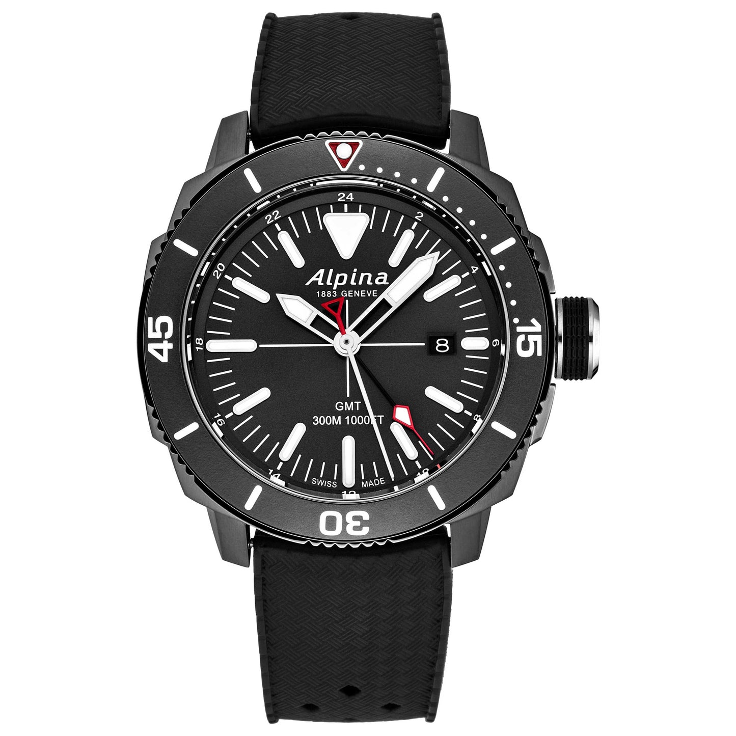 Front view of Alpina Seastrong Diver Men's Quartz Watch AL247LGG4TV6
