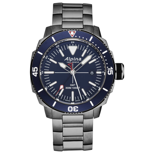 Front view of Alpina Seastrong Diver Men's Quartz Watch AL247LNN4TV6B
