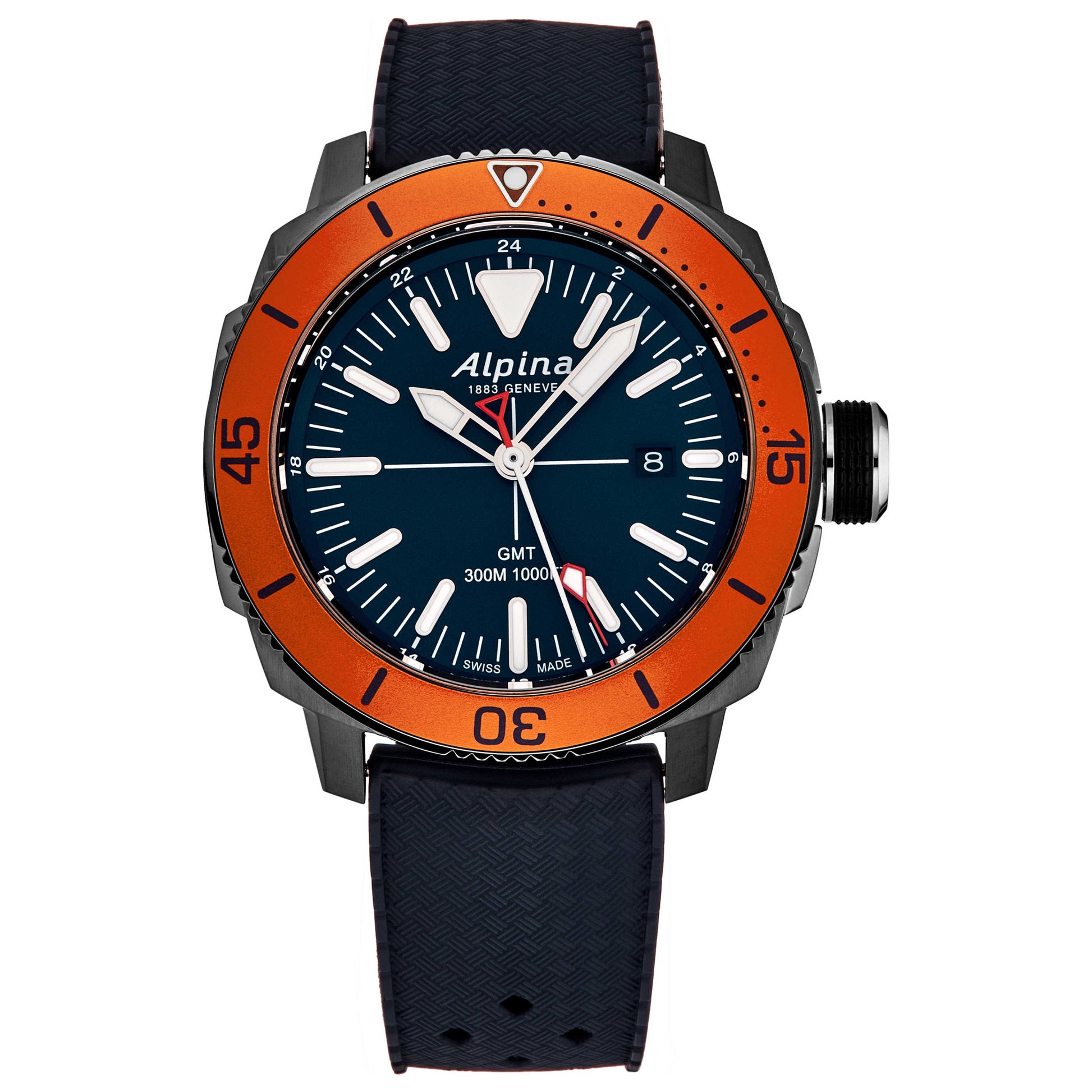 Front view of Alpina Seastrong Diver Men's Quartz Watch AL247LNO4TV6