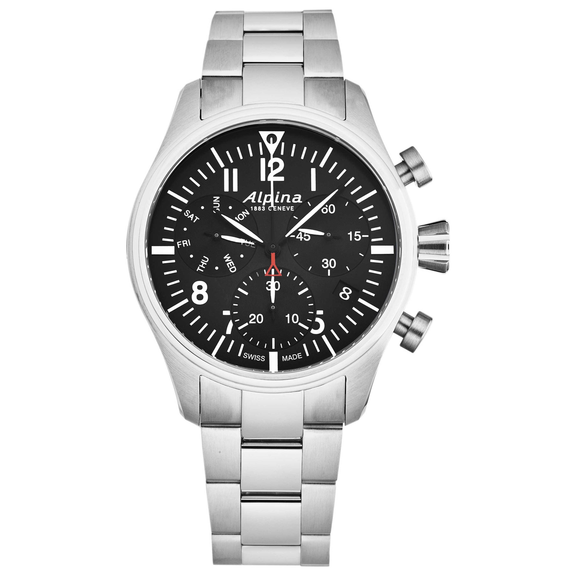 Front view of Alpina Startimer Pilot Men's Quartz Watch AL371NN4S6B