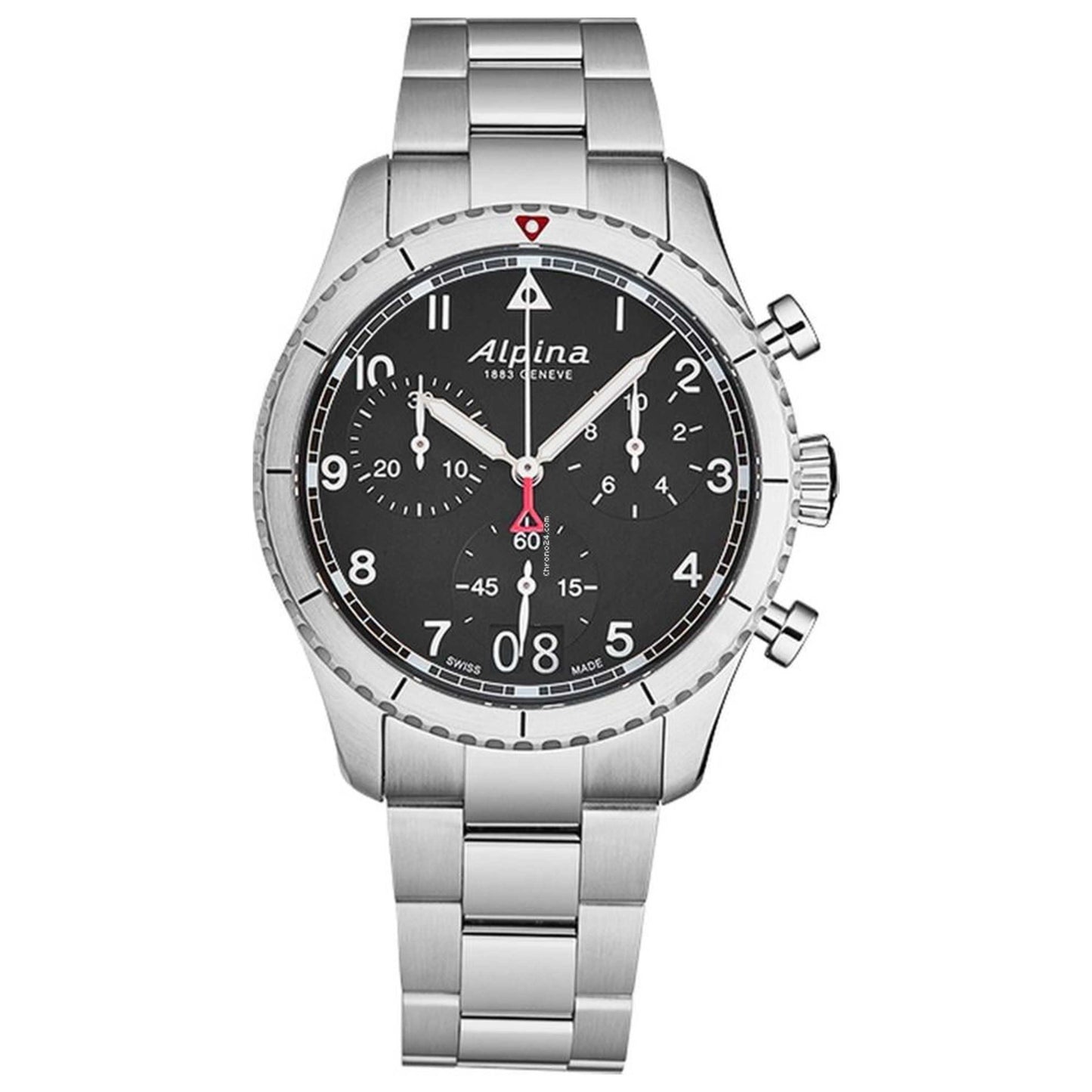 Front view of Alpina Smartimer Pilot Men's Quartz Watch AL372BW4S26B