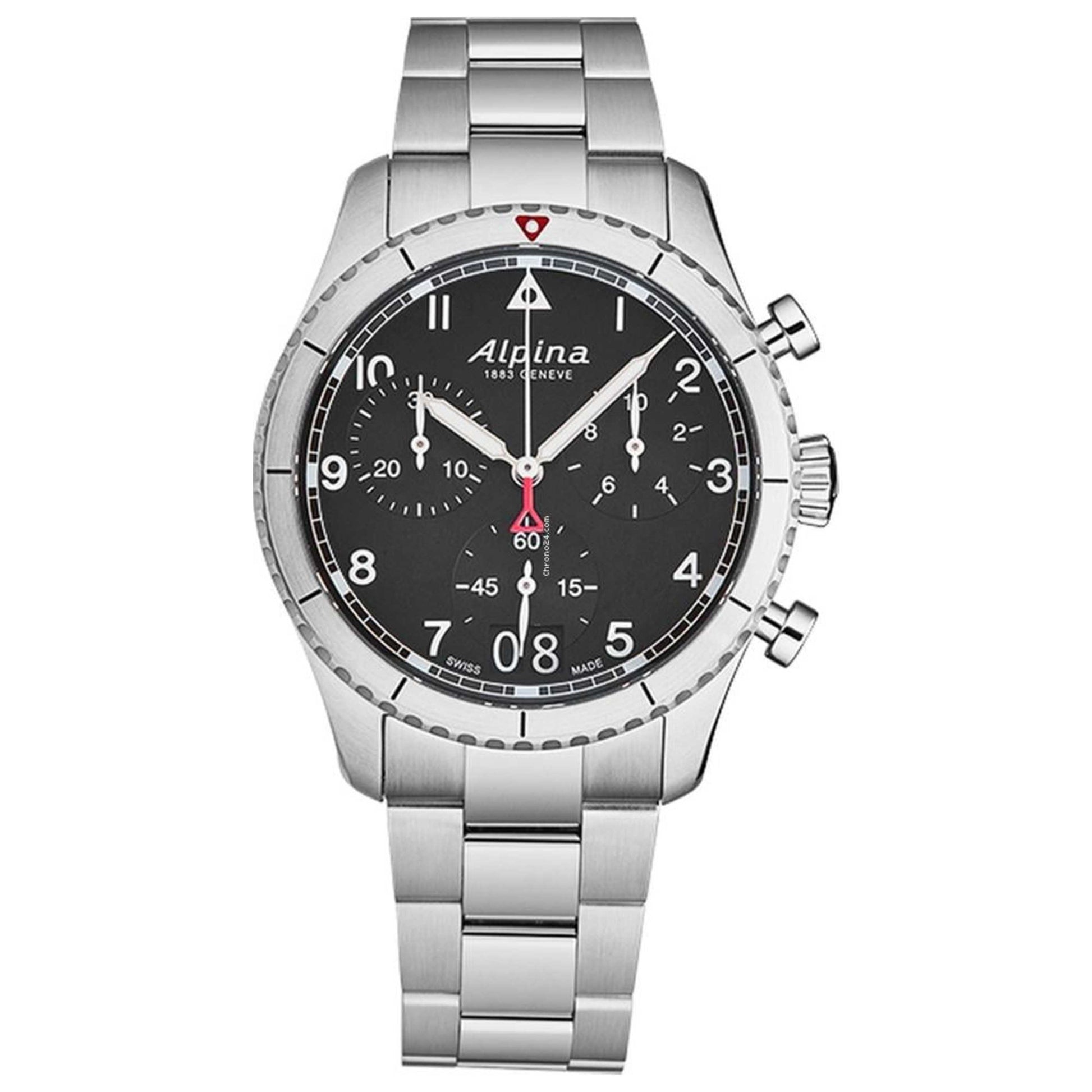 Front view of Alpina Smartimer Pilot Men's Quartz Watch AL372BW4S26B