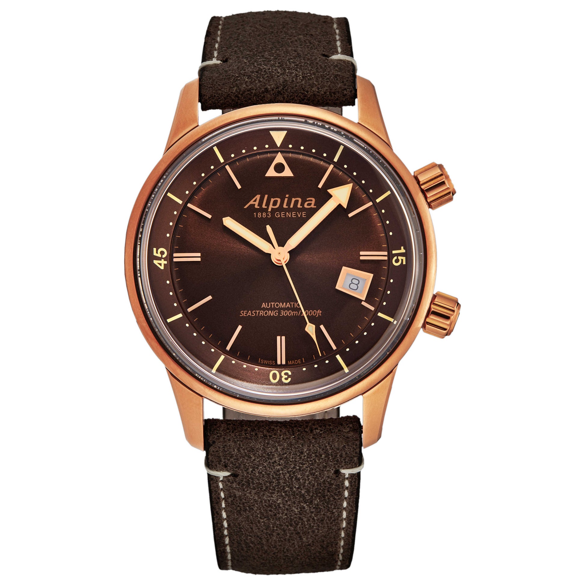 Front view of Alpina SeastrongDvr Men's Automatic Watch AL525BR4H4
