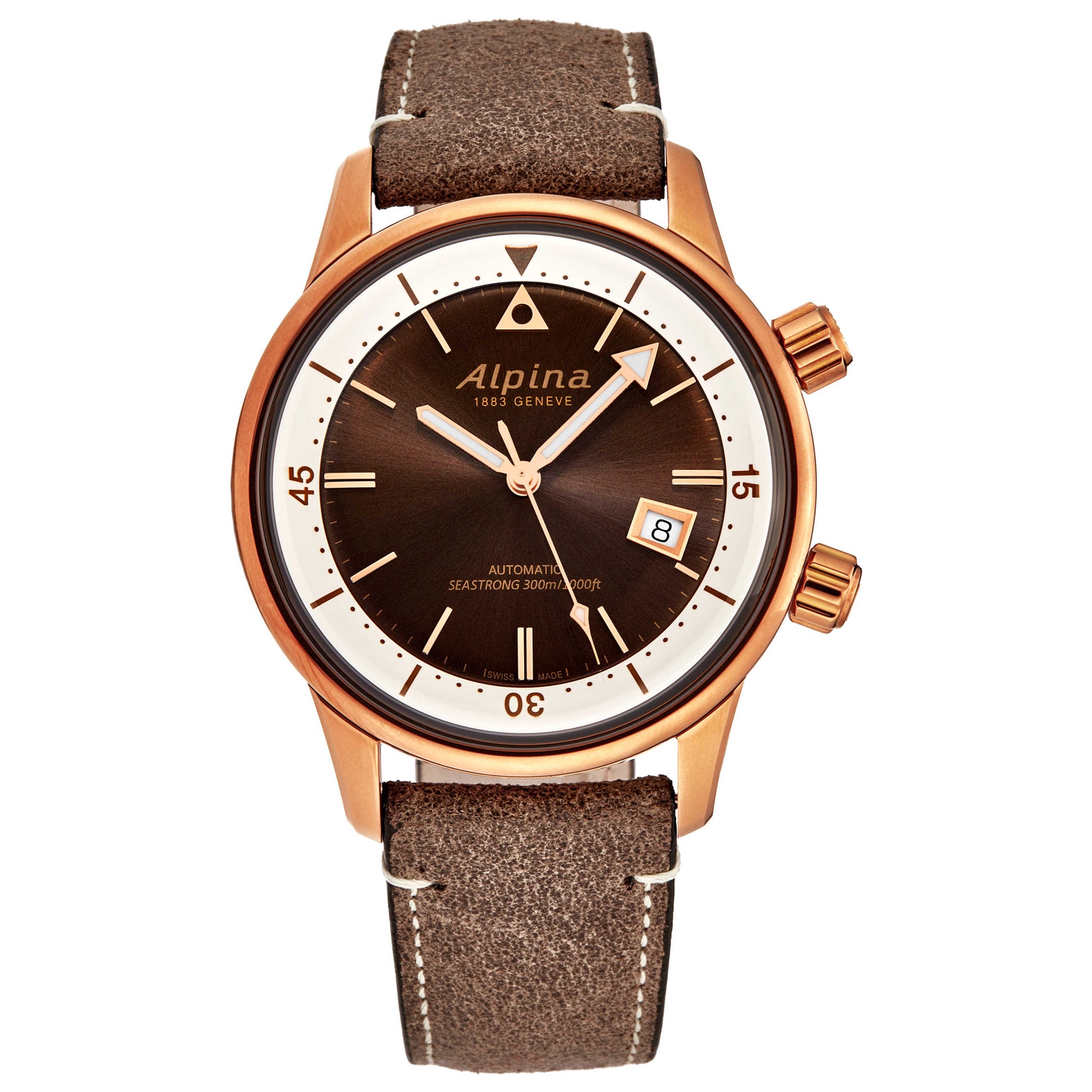 Front view of Alpina SeastrongDvr Men's Automatic Watch AL525BRC4H4